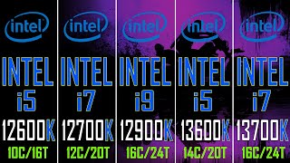 INTEL i5 12600K vs INTEL i7 12700K vs INTEL i9 12900K vs INTEL i5 13600K vs INTEL i7 13700K [upl. by Hsur]