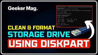 How to Clean and Format Storage Drive Using DiskPart  WIPE STORAGE DRIVE Without Any SOFTWARE [upl. by Anileva]