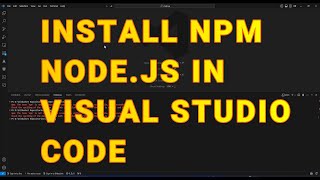 HOW TO INSTALL NPM NODEJS IN VISUAL STUDIO CODE [upl. by Hanah684]