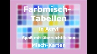 Acryl malen Farben mischen Acrylmalerei Farbkarten Farbtabellen Mischfarben [upl. by Ardnekat608]