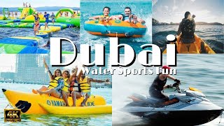 4K TRAVEL HD  TOP WATER SPORTS ACTIVITIES IN DUBAI  JET SKI BANANA KAYAK DONUT AQUA PARK RIDE [upl. by Eelta]