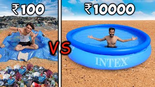 100 vs 1000 Vs 10000 Rupees Swimming pool Challenge 🏊‍♂️ who will win [upl. by Llehsyar]