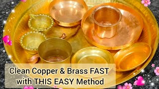 తోమేపనిలేకుండా Brass Cleaning Solution  Copper  Homemade DIY Solution  Just Dip amp Wash [upl. by Aicirtak290]