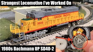 One of the Strangest Locomotives Ive worked on  1980s Bachmann UP SD402 [upl. by Eisse]