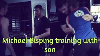 Michael Bisping grappling amp wrestling with his son [upl. by Standish]