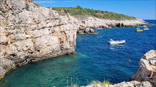 Cape Kamenjak Cliff Jumping  2021  Kap Kamenjak  Klippenspringer  Premantura  Croatia [upl. by Tillio]