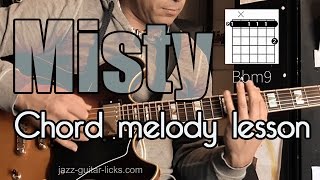 Misty  Chord amp Melody Arrangement For Jazz Guitar  Lesson With Voicing Shapes [upl. by Ettenel]