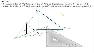 Construire limage dune figure par une homothétie • rapport positif négatif • Troisième [upl. by Nidorf288]