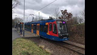 Sheffield Tram Train  Cathedral to Herdings Park Full Route [upl. by Valenba]