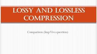 LOSSY AND LOSSLESS COMPRESSION Data Compression and Encryption [upl. by Cynthie]