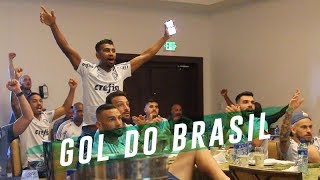 ATLETAS DO PALMEIRAS REAGEM A GOL DO BRASIL [upl. by Yna838]