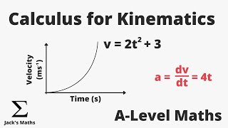 Using Calculus with Kinematics  ALevel Maths Mechanics [upl. by Nwahsuq]