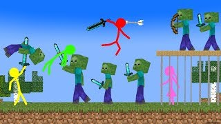 Stickman VS Minecraft Zombie Apocalypse School 2  AVM Shorts Animation [upl. by Hulton847]