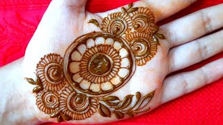 Palm mehndi designs  Gol tikki mehndi design  Front hand mehndi  Mehndi Art Boat [upl. by Nealy]