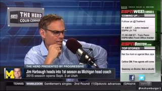 Jim Harbaugh Interview Gets so Painfully Awkward Colin Cowherd Abruptly Ends It Surprise [upl. by Herwick]