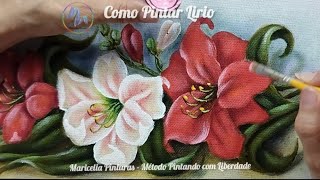 LÍRIOS VOCÊ TAMBÉM CONSEGUE PINTAR  Método Pintando com Liberdade  Maricelia Pinturas [upl. by Lladnik]