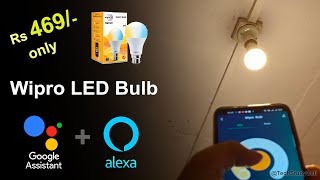 How to setup Wipro Smart light bulbs with Google Assistant amp Amazon Alexa  Smart Home Gadgets 2021 [upl. by Hewart]