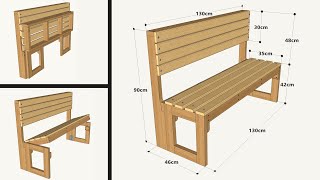 HOW TO MAKE A SIMPLE FOLDING BENCH STEP BY STEP [upl. by Esinrahs520]