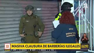 Masiva clausura de barberías ilegales en la capital [upl. by Idnor]