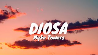 Diosa Myke Towers Spanish with English translation LetraLyrics [upl. by Arnuad]