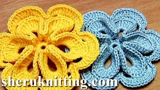 Crochet Flower with 3D Center [upl. by Kristal]