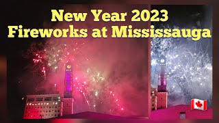 New Year 2023 Fireworks Mississauga 🇨🇦  Amazing New Year Fireworks at Canada  Wajihas Vlog [upl. by Tanny]