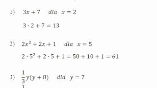 Wyrażenia algebraiczne  obliczanie wartości liczbowej wyrażenia algebraicznego [upl. by Euv]