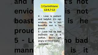 1 Corinthians 134713  Love is patient and helpful Its not envious [upl. by Naamann]