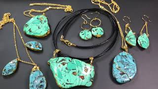 How I Create Faux Turquoise Stone from Polymer Clay  RAW STONE JEWELRY TUTORIAL [upl. by Ardie]