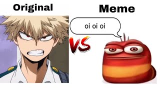 Oi oi oi red larva meme vs original [upl. by Ayanad]