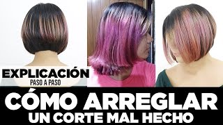 Aprende ARREGLAR UN CORTE MAL HECHO EXPLICACION PASO A PASO [upl. by Litt]