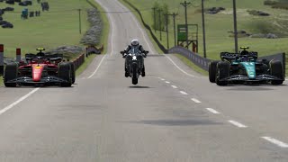 Kawasaki Ninja H2R vs F1 Racing Cars at Highlands [upl. by Viafore]