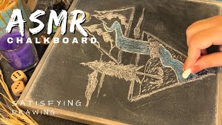 ASMR chalkboard drawing drawing a dreamy view chalkboard sound satisfying no talking [upl. by Milks]