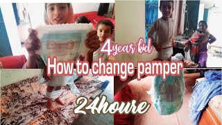 how to change pampers pants 4year kid diaper change routine pamper pants change 4year kid viral [upl. by Acquah]