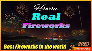 2023 New Years Fireworks in Hawaii 🌈 Waipahu Oahu Hawaii 4K [upl. by Seabrook212]