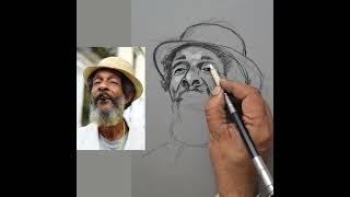 howto draw a freehand portrait with Charcoal art artist drawing sketch painting [upl. by Denae931]