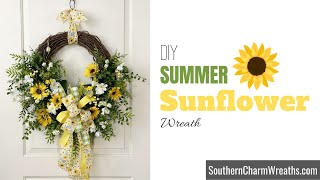 DIY Summer Sunflower Wreath [upl. by Emorej887]