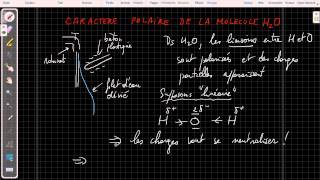 Caractère polaire de la molécule H2O [upl. by Tolman436]