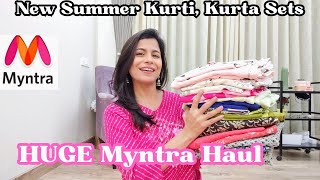 Myntra Summer Kurti Kurta Set Ethnic Skirt Haul l Dream Simple [upl. by Irbmac]