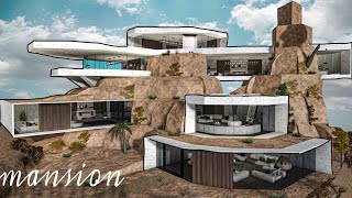 Bloxburg Mansion Mountain Modern House  House Build  Roblox [upl. by Hittel]