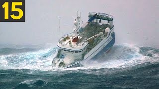 15 Ships Caught in HORRIBLE Storms [upl. by Ollecram926]