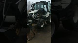 Hidromek 102B Backhoe loader cold start and morning warmup JCB [upl. by Nivad415]