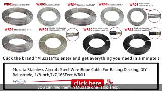 Muzata 20 Pairs Stainless Steel Cable Railing Kit Systems Fit 18quotquot Wire RopeAngle 180° Adju [upl. by Felton]