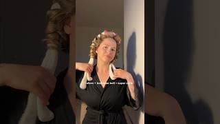 Rollers  bathrobe belt  super curls shorts curls hairrollers hairtutorial [upl. by Erdua932]