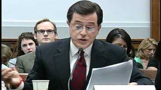 Colbert stays in character at congressional hearing [upl. by Breskin]