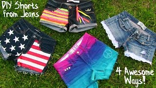 DIY Clothes 4 DIY Shorts Projects from Jeans Easy [upl. by Yaron]