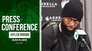 Jaylen Brown on Getting BENCHED During Celtics Loss to Lakers  Postgame Interview [upl. by Eydie]