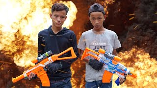 NERF WAR FREE FIRE IS REAL BATTLE 2 [upl. by Onilecram406]