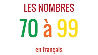 Les nombres de 70 à 99 en français fle – vocabulaire 4 [upl. by Dorian]