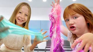 ADLEY and NASTYA make a SLiME SHOP Rainbow Slimes to Surprise youtubers Nikos crazy like nastyas [upl. by Fen]